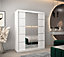 Verona 04 Contemporary 2 Mirrored Sliding Door Wardrobe 5 Shelves 2 Rails White Matt (H)2000mm (W)1500mm (D)620mm