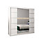 Verona 04 Contemporary 2 Mirrored Sliding Door Wardrobe 9 Shelves 2 Rails White Matt (H)2000mm (W)2000mm (D)620mm