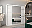 Verona 04 Contemporary 2 Mirrored Sliding Door Wardrobe 9 Shelves 2 Rails White Matt (H)2000mm (W)2000mm (D)620mm