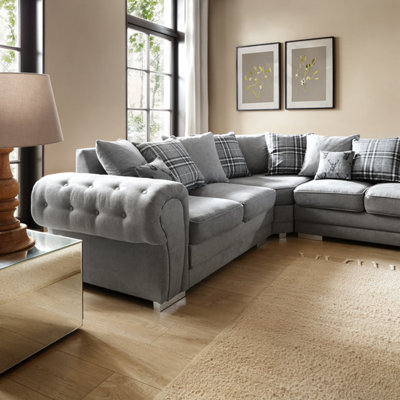 Small grey corner deals couch