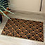 Verona Forest Green Scallop Printed Outdoor Coir Doormat 75 x 45cm
