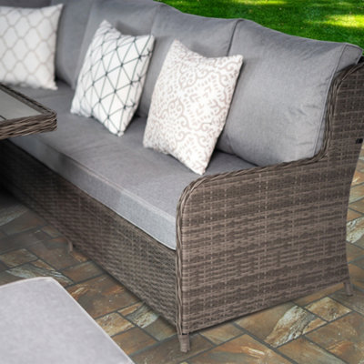 Verona Rattan 7 Seater Corner Set with Adjustable Table for Garden Patio DIY at B Q