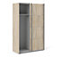 Verona Sliding Wardrobe 120cm in Oak with Oak Doors with 2 Shelves