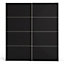 Verona Sliding Wardrobe 180cm in Black Matt with Black Matt Doors with 2 Shelves