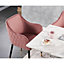 Verona Velvet Dining Chair Single, Pink/Gold
