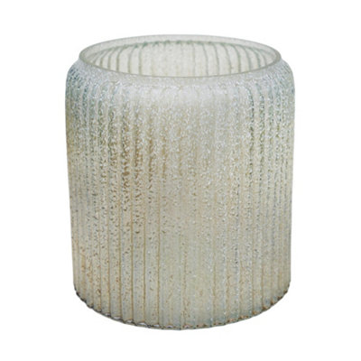 Verre Frosted Ribbed Glass Gold Planter H14Cm W15Cm