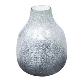 Verre Round Atlantic Blue Frosted Vase H25Cm W20.5Cm