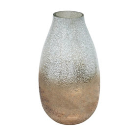 Verre Snowdrop Gold Frosted Vase H25Cm W32Cm