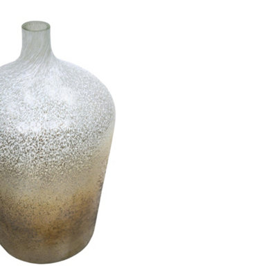 Verre Stem Frosted Vase - Glass - L20 x W20 x H29 cm - Gold
