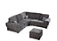 Verrina Chenille Grey Corner Sofa Full Back 2c2 and Footstool