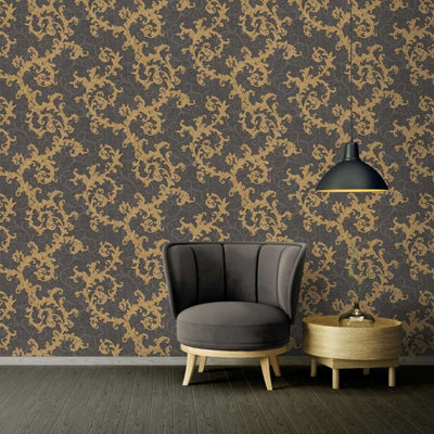 gold baroque wallpaper