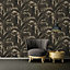 Versace Giungla Palm Leaves Wallpaper - Black and Gold - 96240-1 - 10m x 70cm