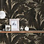 Versace Giungla Palm Leaves Wallpaper - Black and Gold - 96240-1 - 10m x 70cm