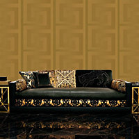 Versace Greek Key Wallpaper 10m x 70cm - Gold 93523-2