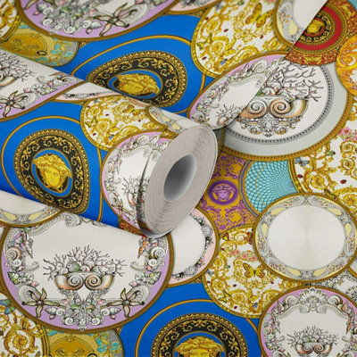 Versace Les Etoiles De la Mer Dish Wallpaper - Multi 34901-1 - 10m x 70cm