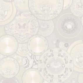 Versace Les Etoiles De la Mer Dish Wallpaper - White 34901-4 - 10m x 70cm