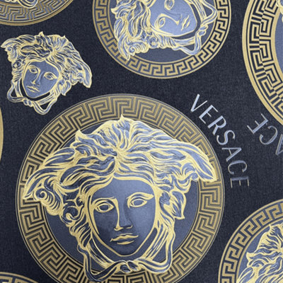 Versace Medusa Head Cream & Gold Wallpaper 38611-5