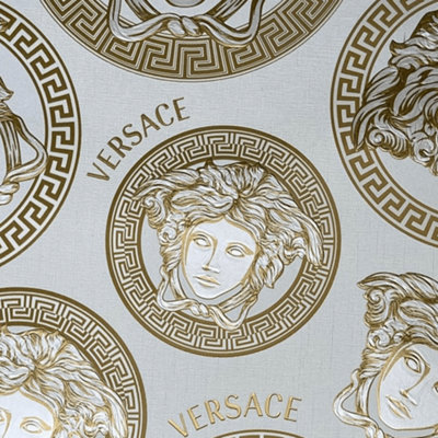 SAMPLE ONLY - Versace 5 Medusa Head Wallpaper Teal 386111, Store 2