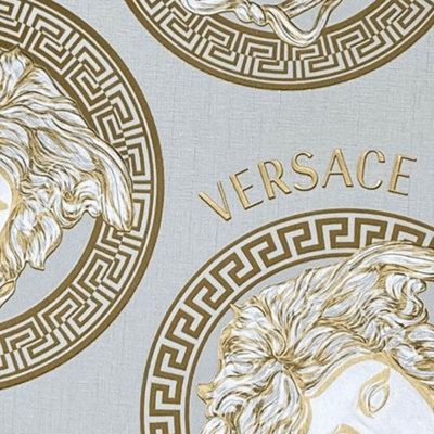 Versace Medusa Head Cream & Gold Wallpaper 38611-5