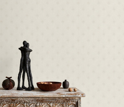 Versailles Art Deco Vinyl Non Woven Wallpaper in Cream
