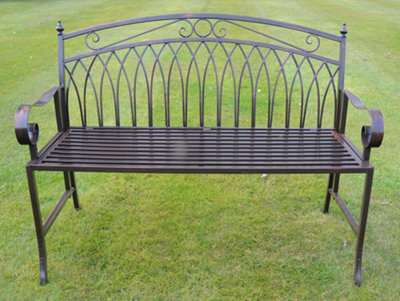 Versailles Folding Metal Garden Bench in Antique Bronze Finish