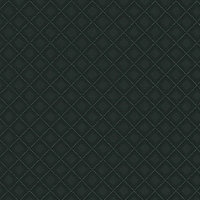 Versailles Quilted Faux Black Leather Diamond Check Metallic Wallpaper