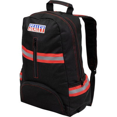 Versatile 305 x 430mm Work Backpack with Reflective Hi-Vis Strips and 5 Pockets