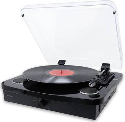 Versatile Bluetooth Record Player with Stereo Speakers and USB/SD Recording