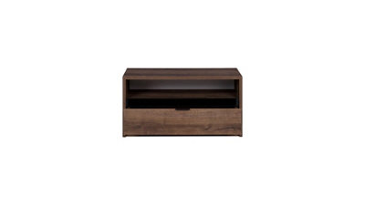 Versatile Denver 09 TV Cabinet - Oak Monastery & Black Gloss - W900mm x H450mm x D400mm
