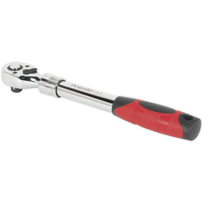 Versatile Extendable Flip Reverse Ratchet Wrench - 1/2 Inch Drive with Pear-Head Design