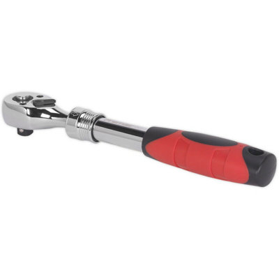 Versatile Extendable Flip Reverse Ratchet Wrench - 3/8 Inch Drive with Pear-Head Design