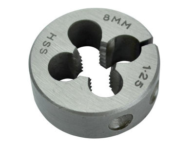 Versatile Faithfull HSS Split Die M8 x 1.25 for Precision Threading