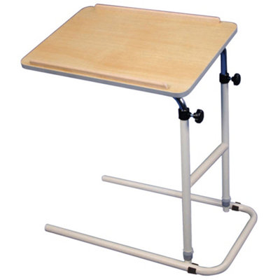 Versatile Height Adjustable Overbed Table with Beech Top - Ideal for ...
