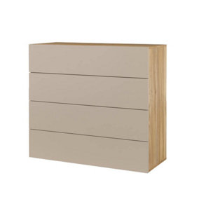 Versatile Impressio 27 Chest of Drawers 1000mm x 910mm x 410mm in Oak Mauvella & Congo - Compact Storage Solution