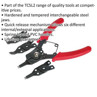 Versatile Internal and External Circlip Pliers Set with Quick Release ...