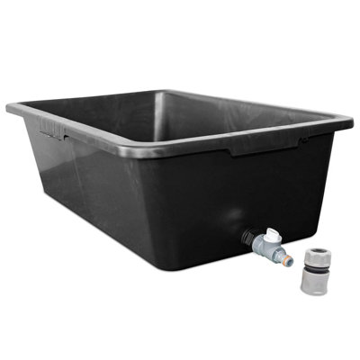 Large 90L Dog Bath/Pool/Tub & Foldable Metal Stand With Drain Plug And Hozelock Compatible End Connector