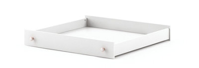 Versatile Mia Under Bed Drawer in White Matt & Pink (H)150mm (W)980mm (D)960mm - Space-Saving Storage Solution