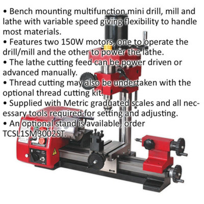 Versatile Mini Lathe and Drilling Machine with Dual Motors for ...