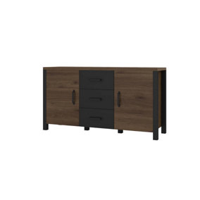 Versatile Olin 26 Sideboard Cabinet Oak Okapi - Industrial-style Storage Solution H790mm W1470mm D430mm