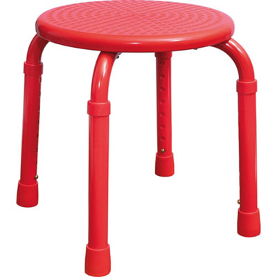 Versatile Red Stackable Stool with Adjustable Height and Rust-Proof ...