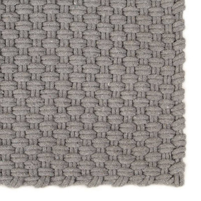 Versatile Rug Rectangular Grey 160x230 cm Cotton