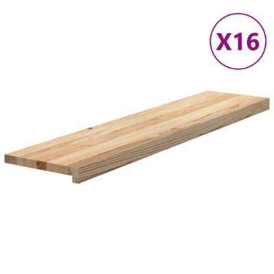 Versatile Stair Treads 16 pcs Untreated 110x30x2 cm Solid Wood Oak