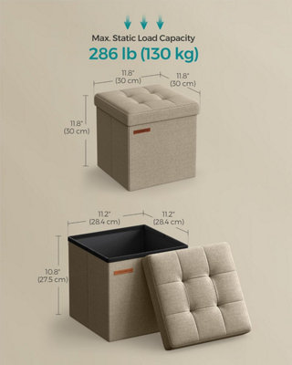 Versatile Storage Ottoman, Collapsible Foot Stool with Compartment ...