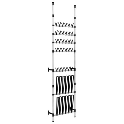 Versatile Telescopic Shoe Rack with Rods Aluminium