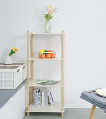 Versatile Tiered Shelf Solid Birch Shelving Unit Storage Organised Shelves for Living Room Bedroom Kitchen