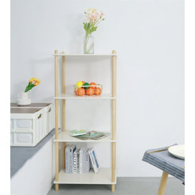 Versatile Tiered Shelf Solid Birch Shelving Unit Storage Organised Shelves for Living Room, Bedroom, Kitchen