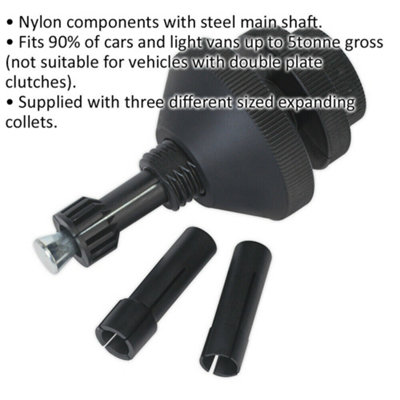 Versatile Universal Clutch Alignment Tool with Three Collet Sizes and Durable Steel Shaft