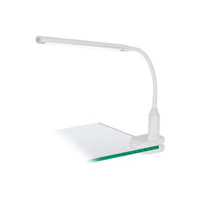 Versatile White Clamp Light with Dimmable LED Bulb and Touch Control
