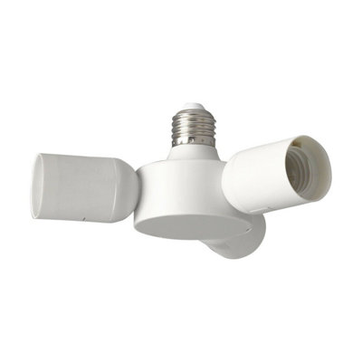 Versatile White Plastic Screw-In Adapter for E27 Bulbs - 3 x 20W