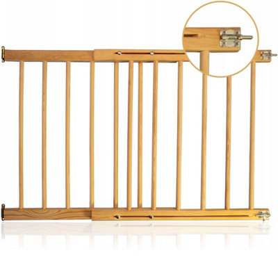 Versatile Wooden Baby Gate - Extendable Stair Gates 28.3-48'' (72-122cm) - Ideal for Babies and Dogs - Multi-Purpose Safety Gate - 7